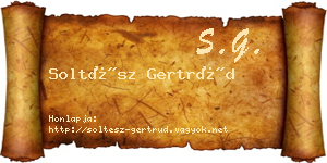 Soltész Gertrúd névjegykártya
